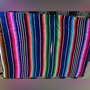 Colorful Striped Mexican Sarape Blanket